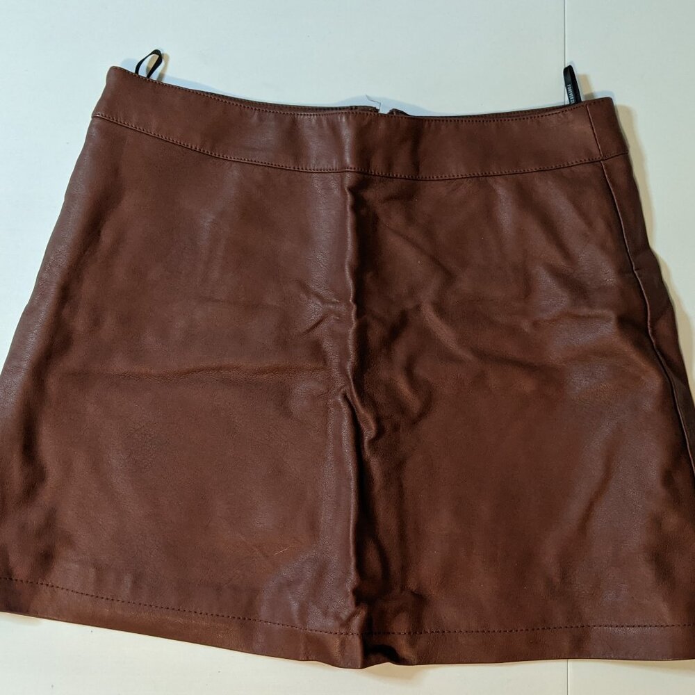 Forever21 Faux Leather Mini Skirt Tan - Women's Size Medium